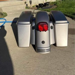 a set of stock bags and rear fender