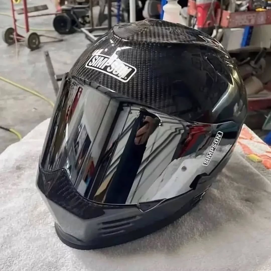 Simpson Carbon Ghost Bandit Helmet with mirrored and clear shield 4 Simpson Carbon Ghost Bandit Helmet with mirrored and clear shield