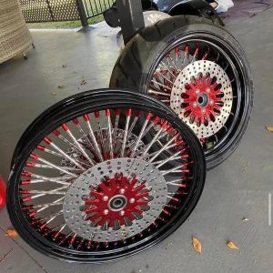 Harley chopper fat spoke wheels
