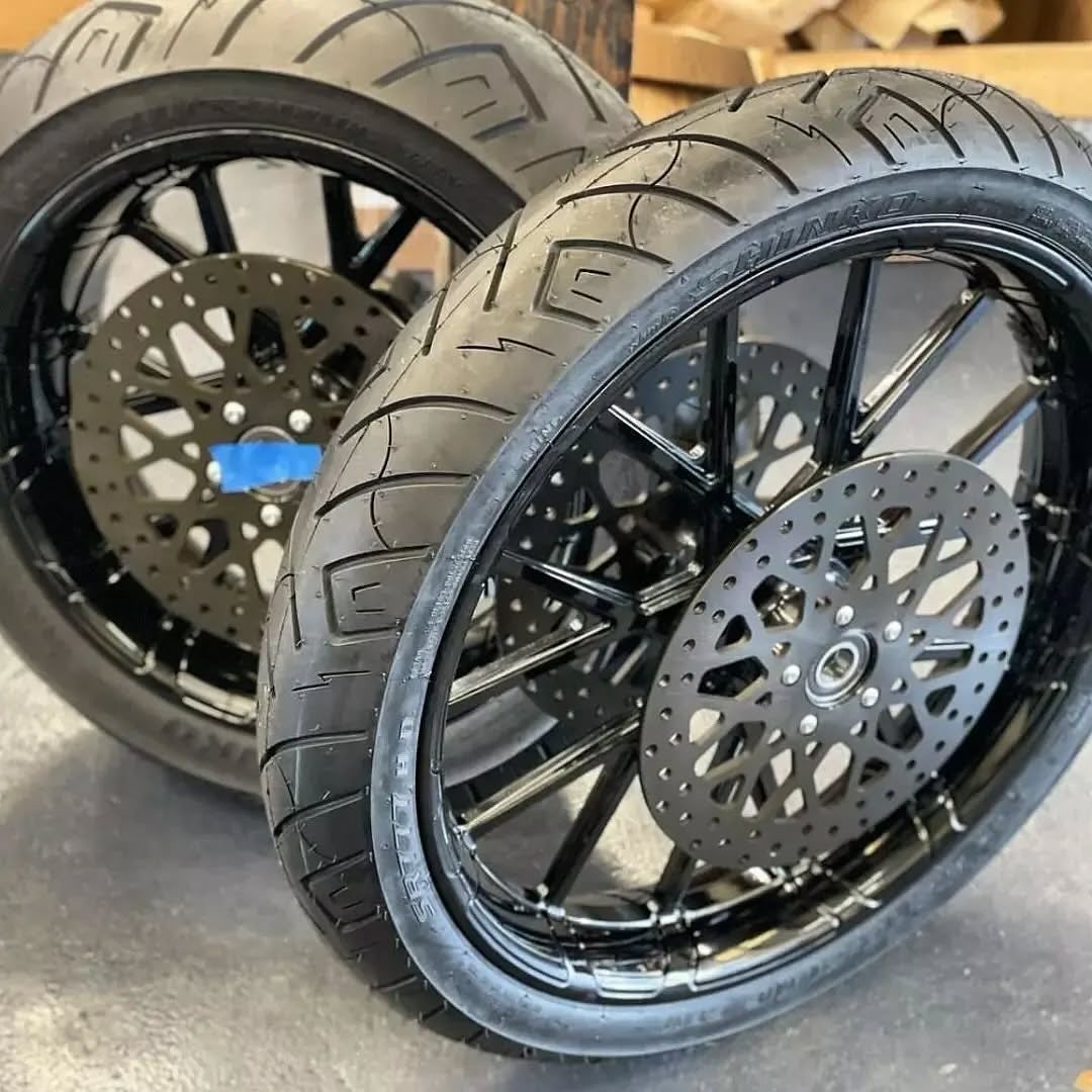 121x17 Arlen Ness Black Procross w/rotors and tires rollin