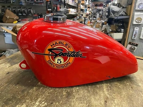 Red Peanut Gas Tank Harley Sportster Chopper Factory Paint 1991-2003
